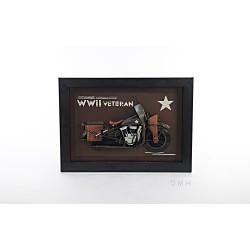 Vintage WWII Motorcycle 3D Painting